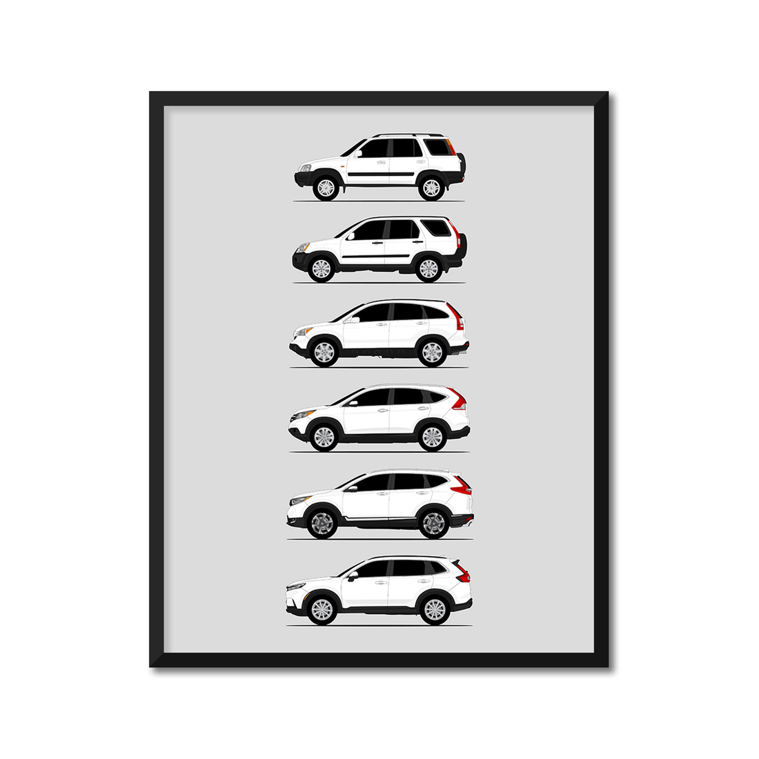 Honda CRV Generations (Side Profile)