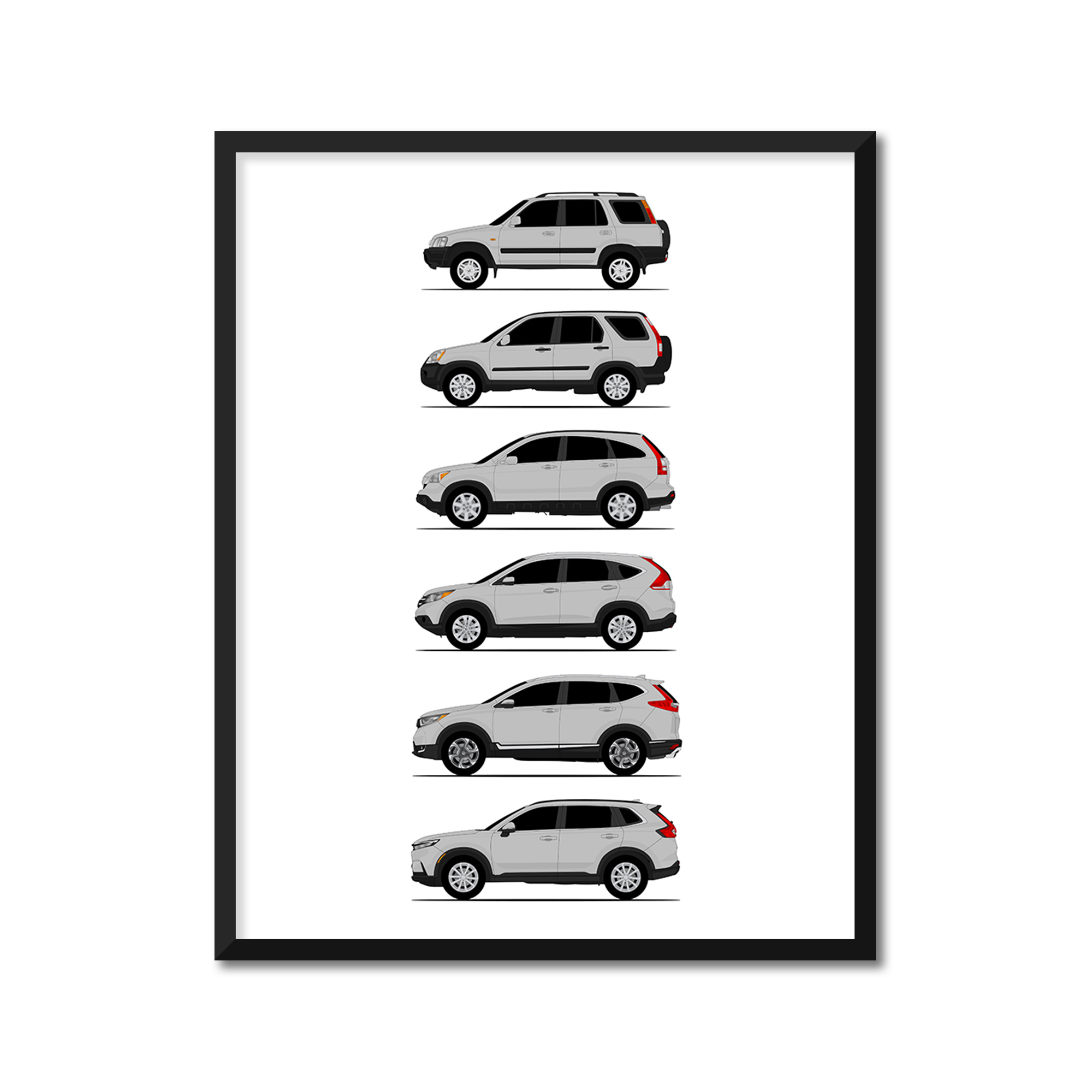 Honda CRV Generations (Side Profile)