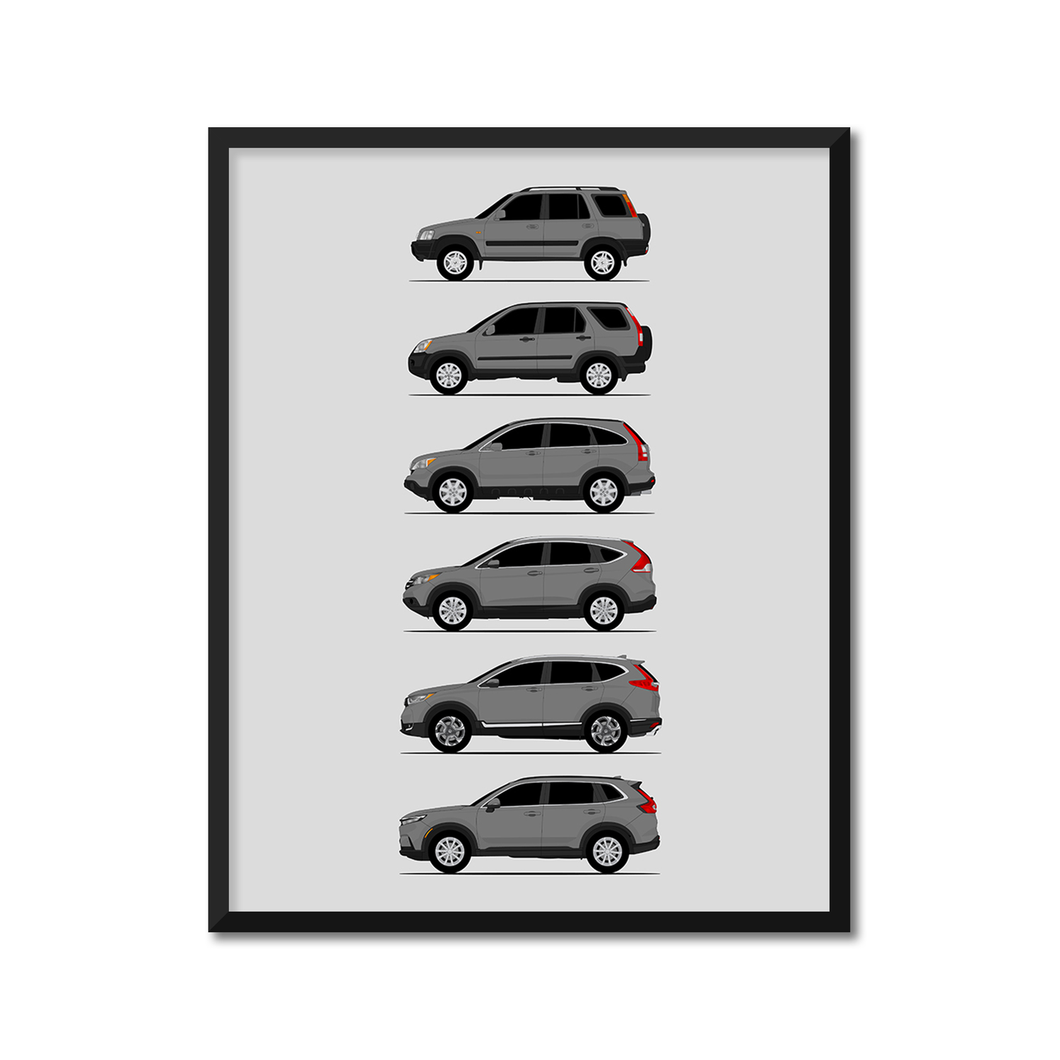 Honda CRV Generations (Side Profile)