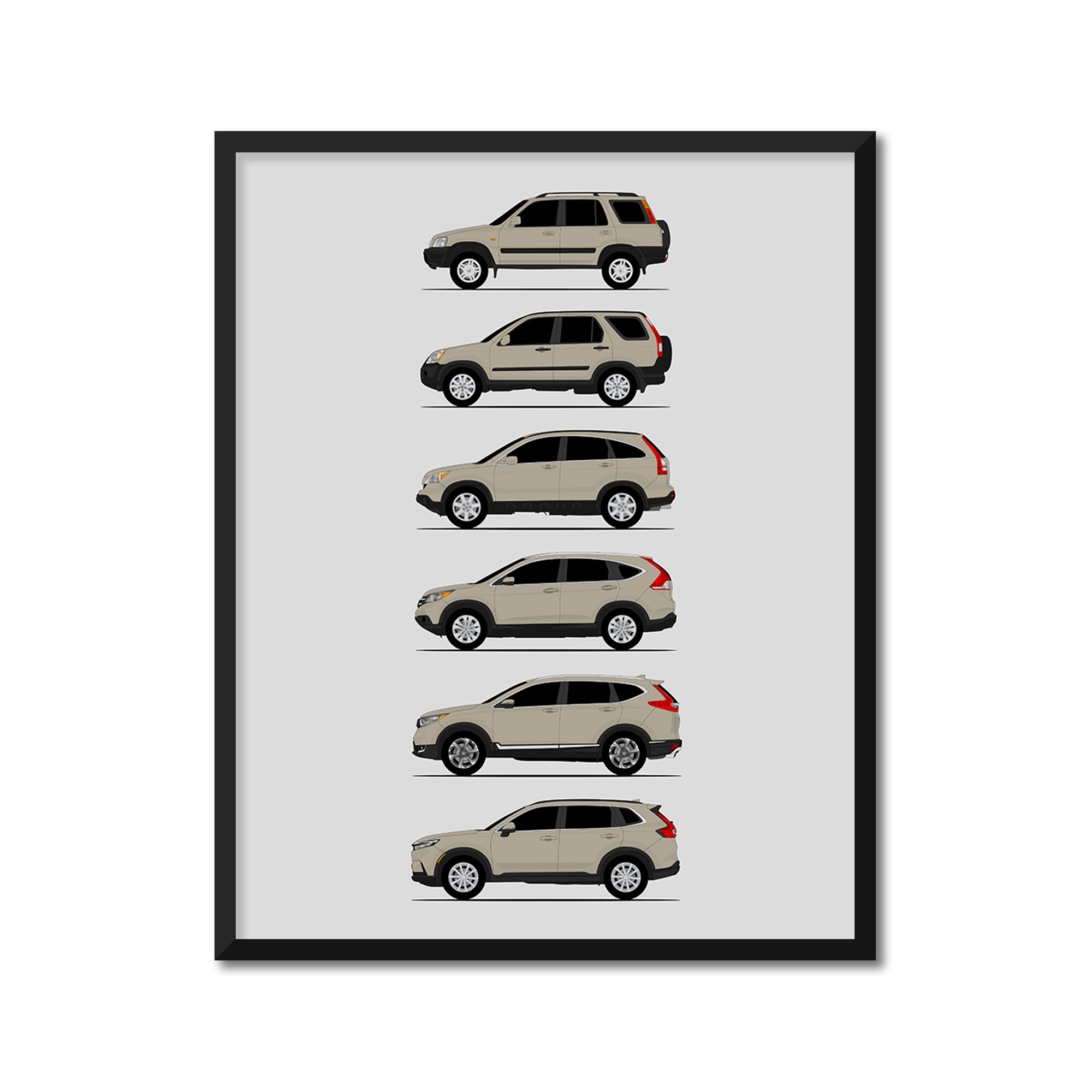 Honda CRV Generations (Side Profile)