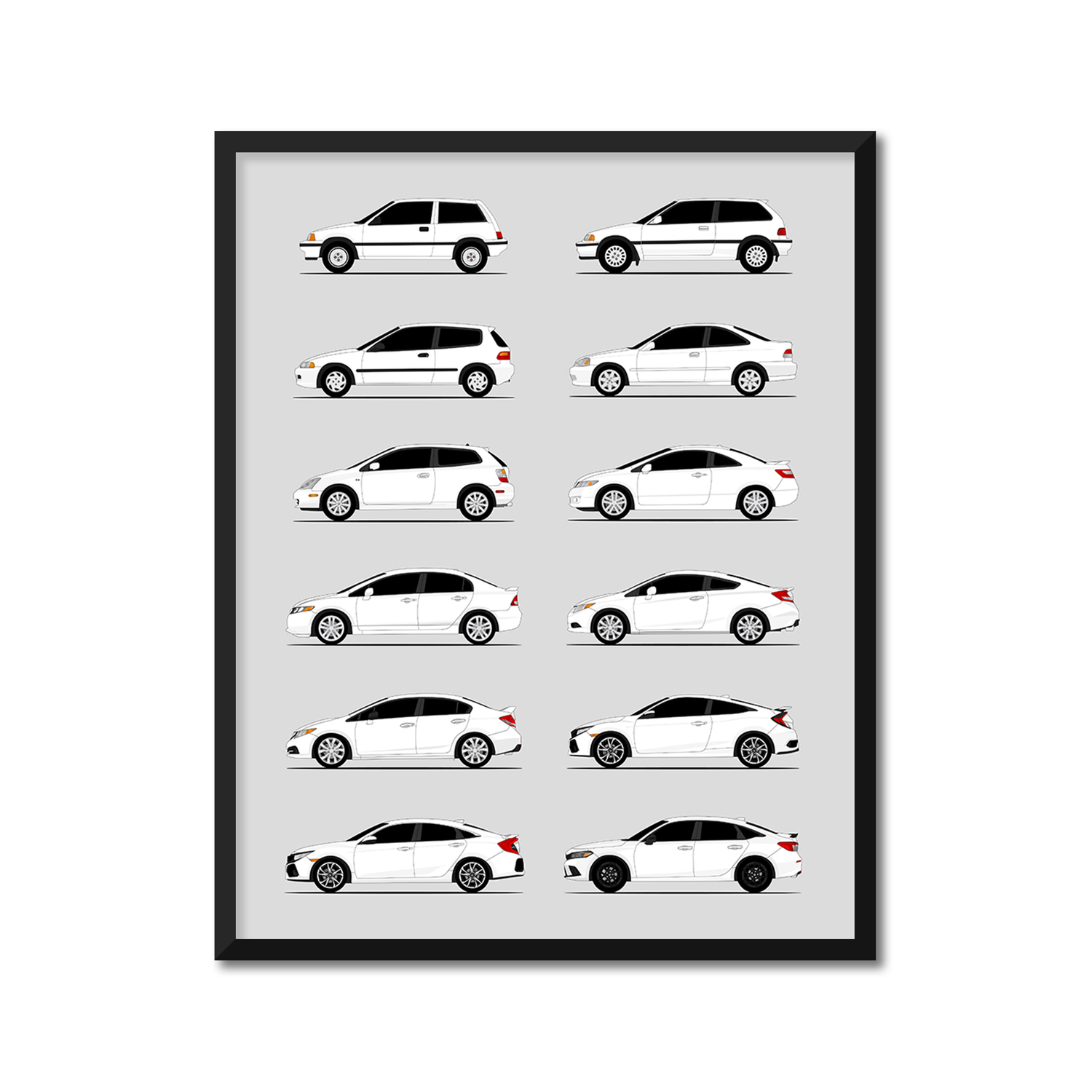 Honda Civic Si Generations (Side Profile)
