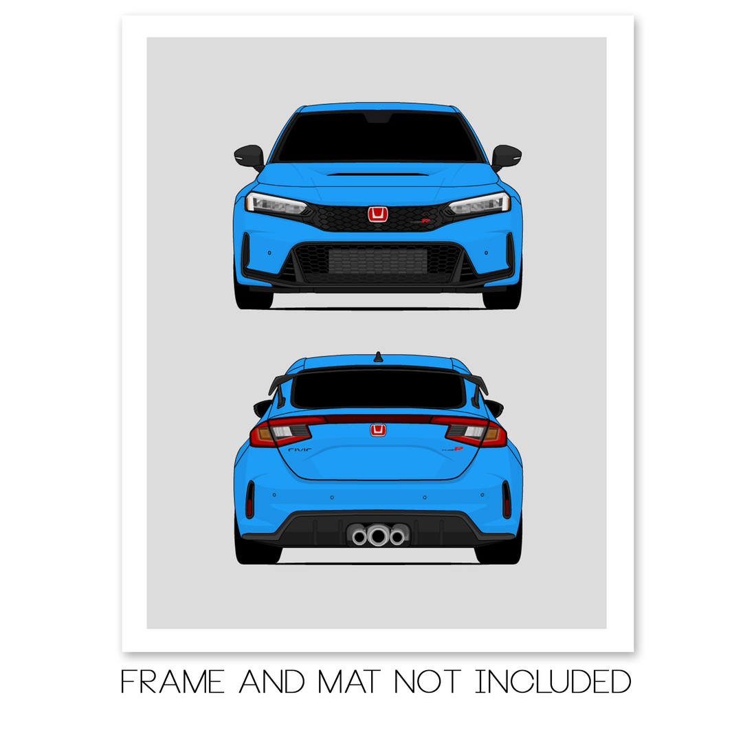 Honda Civic Type R FL5 (2023-Present) Gen 7 (Front and Rear) Poster