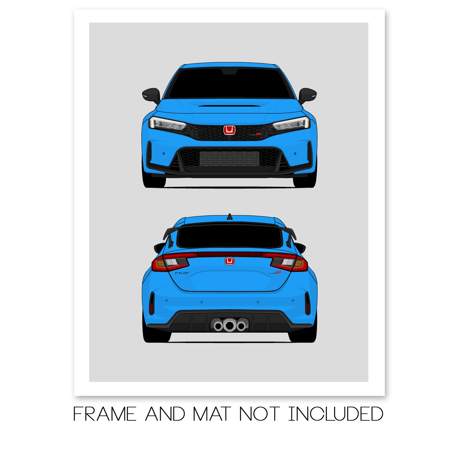 Honda Civic Type R FL5 (2023-Present) Gen 7 (Front and Rear) Poster