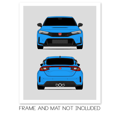 Honda Civic Type R FL5 (2023-Present) Gen 7 (Front and Rear) Poster