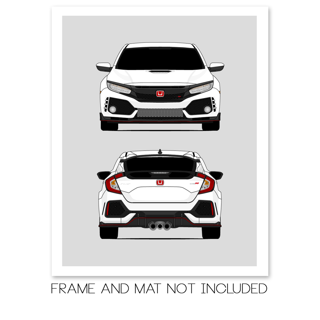 Honda Civic Type R FK8 (2017-2021) Gen 6 (Front and Rear) Poster