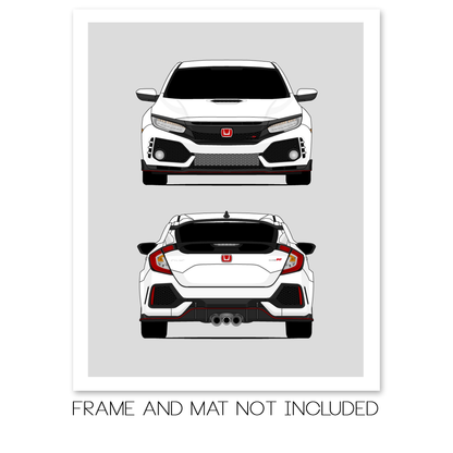 Honda Civic Type R FK8 (2017-2021) Gen 6 (Front and Rear) Poster