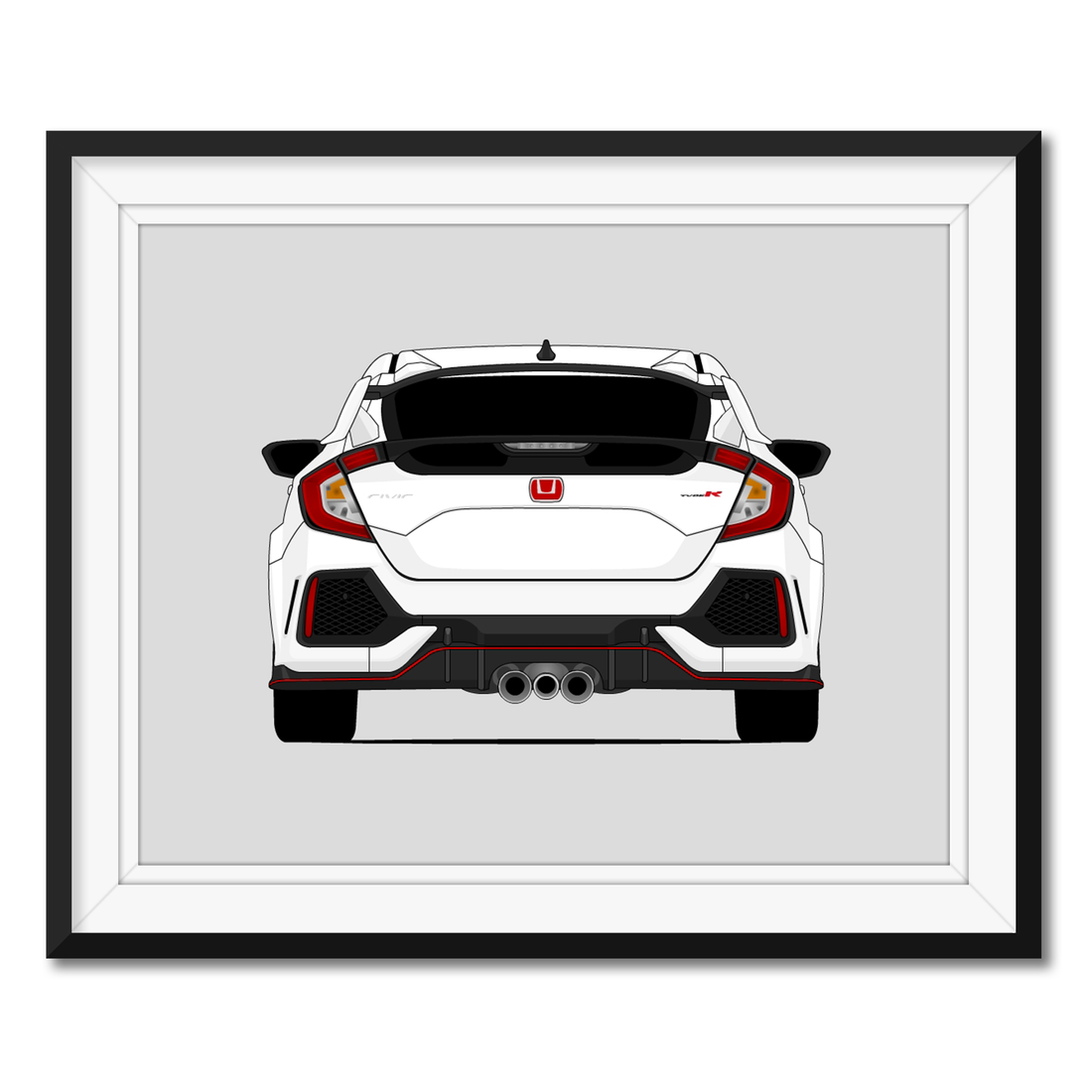 Honda Civic Type R FK8 (2017-2021) Gen 6 (Rear) Poster