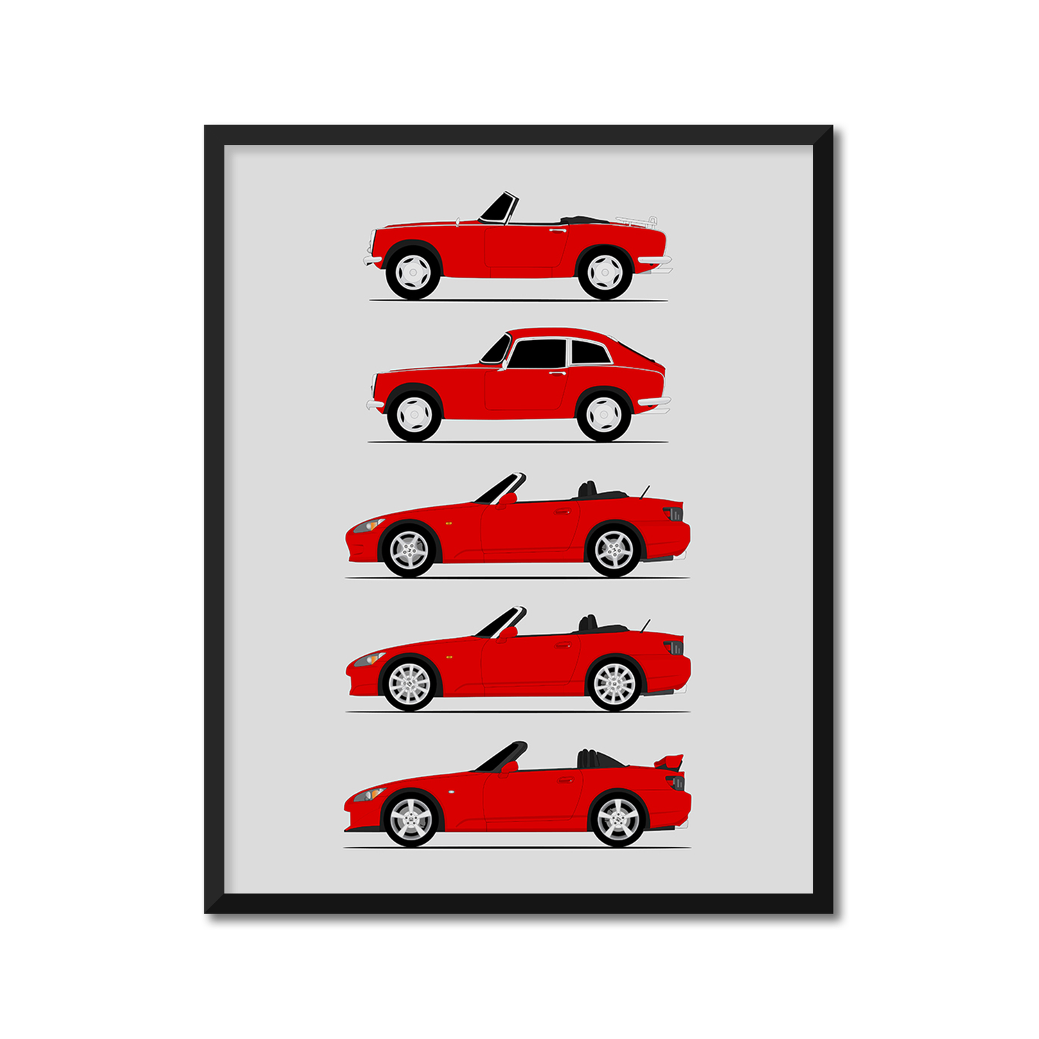 Honda S2000 Generations (Side Profile)