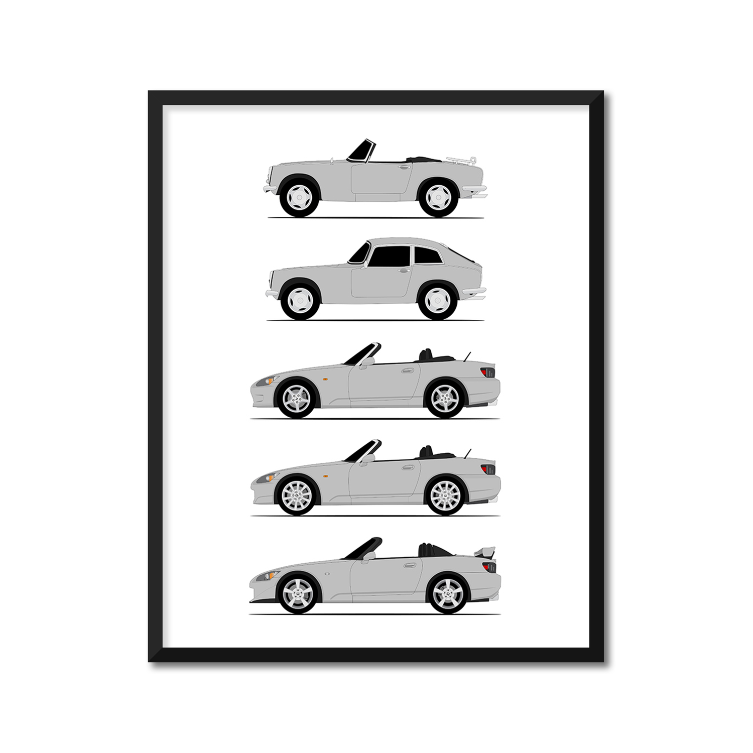 Honda S2000 Generations (Side Profile)