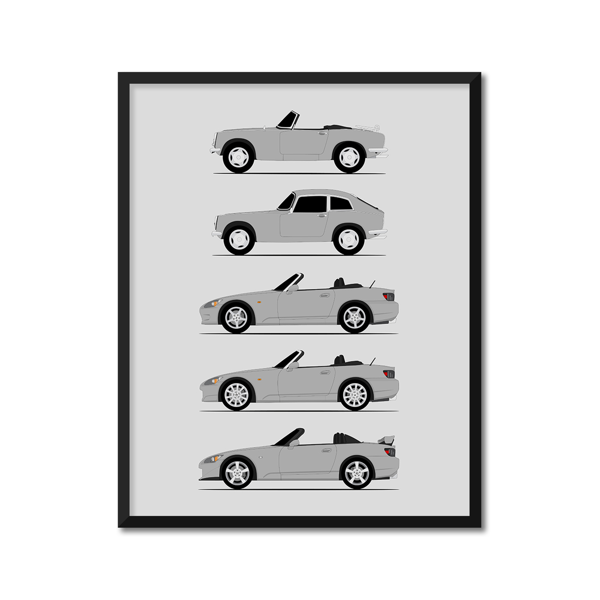 Honda S2000 Generations (Side Profile)