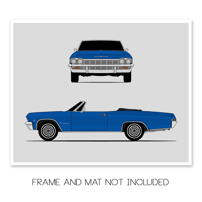 Chevy Impala Convertible (1965) (Front and Side) Poster