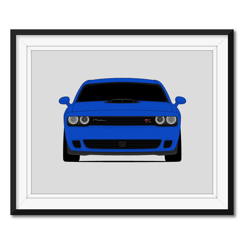 Dodge Challenger R/T Shaker Hood Scoop and Hellcat Bumper (2015-2023) Gen 3 Poster