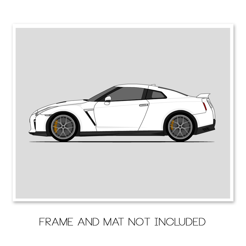 Nissan GT-R R35 (2017-2022) (Side Profile) Car Poster – Custom Car Posters