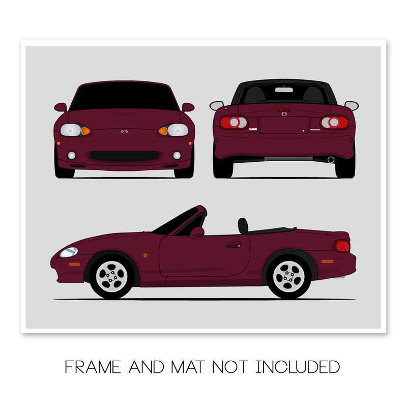 Mazda Miata NB (1998-2005) (Front Rear Side) Poster