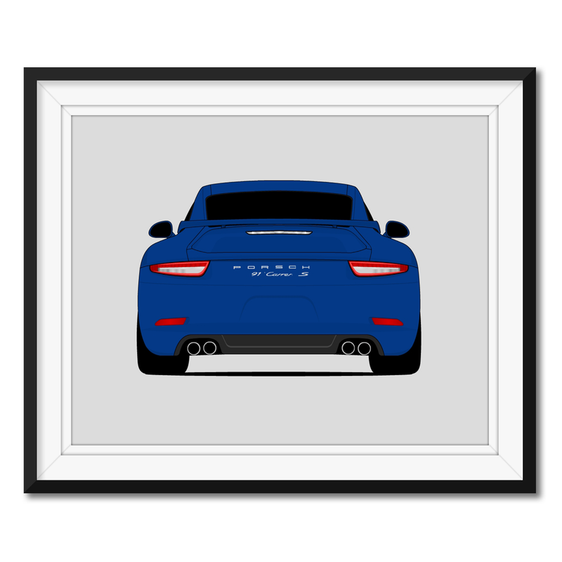 Porsche 911 Carerra S Aero Kit (2012-2015) 991.1 (Rear) Poster