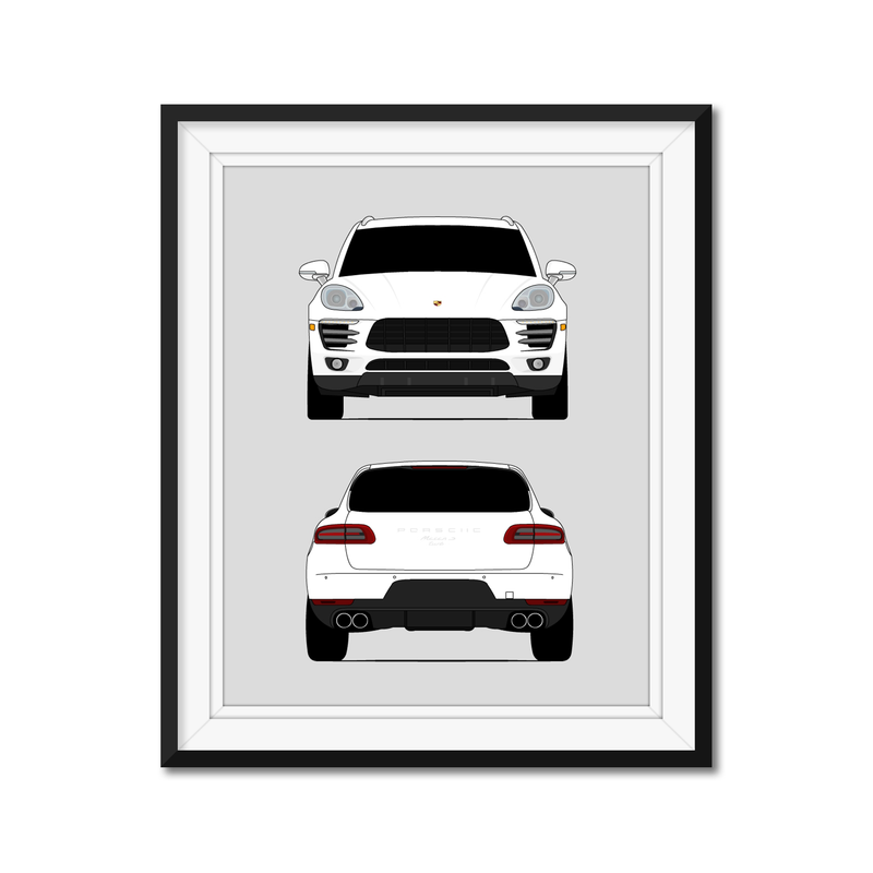 Porsche Macan Turbo S (2014-2018) (Front and Rear) Poster