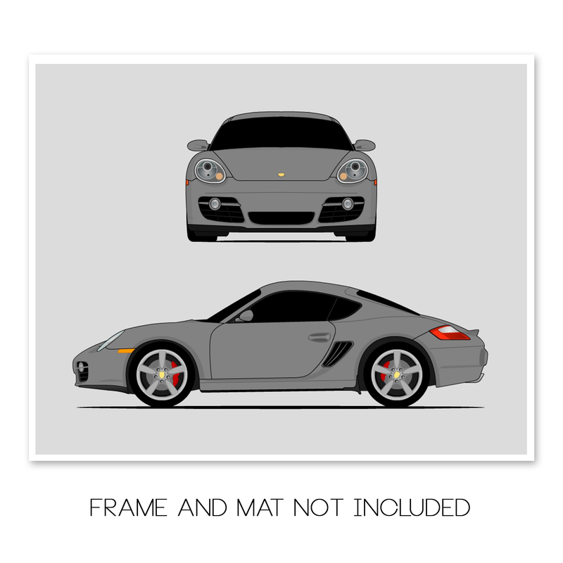 Porsche Cayman S 987 (2005-2008) (Front and Side) Poster