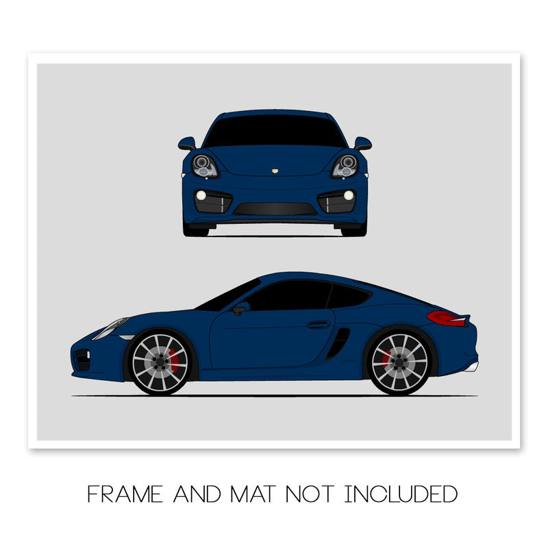 Porsche Cayman S 981 (2012-2016) (Front and Side) Poster