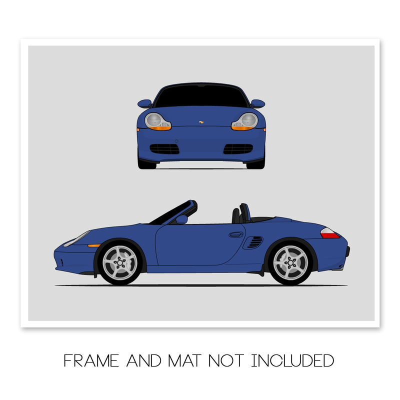 Porsche Boxster 986 (1996-2001) (Front and Side) Poster