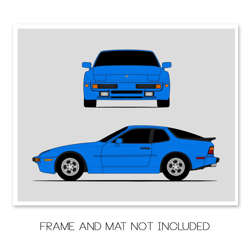 Porsche 944 (1983-1985) (Front and Side) Poster
