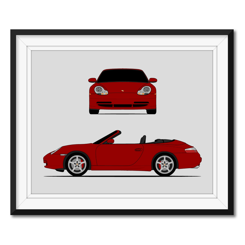 Porsche 911 (1999-2001) 996 (Front and Side) Poster