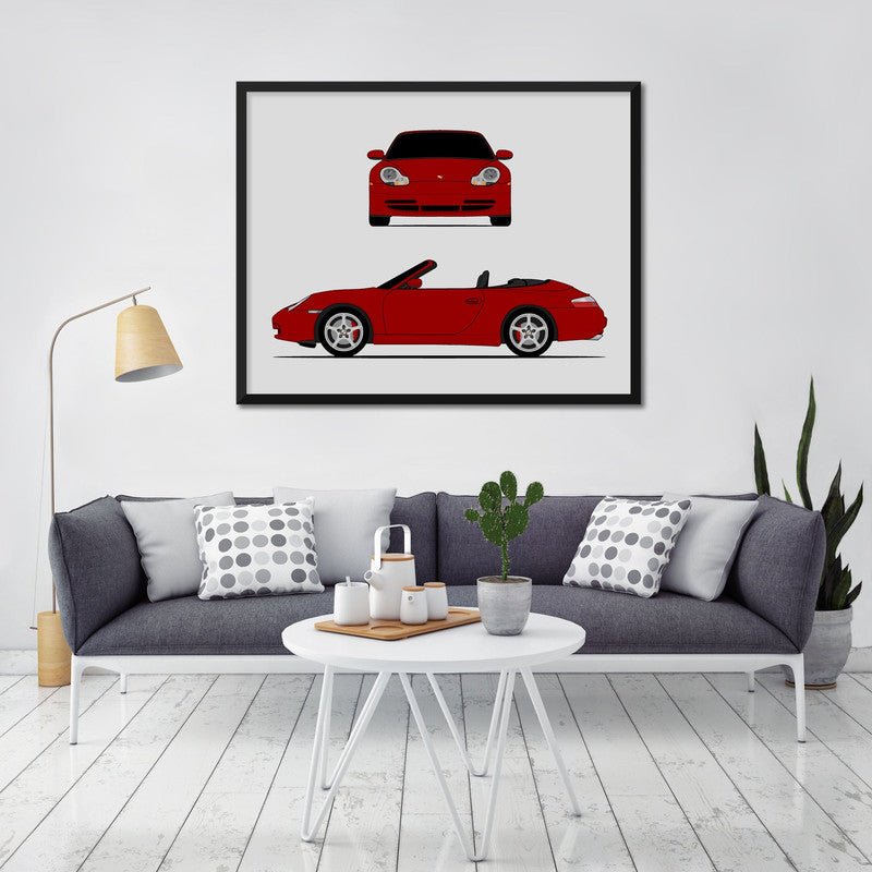 Porsche 911 996 (1999-2001) (Front and Side) Poster