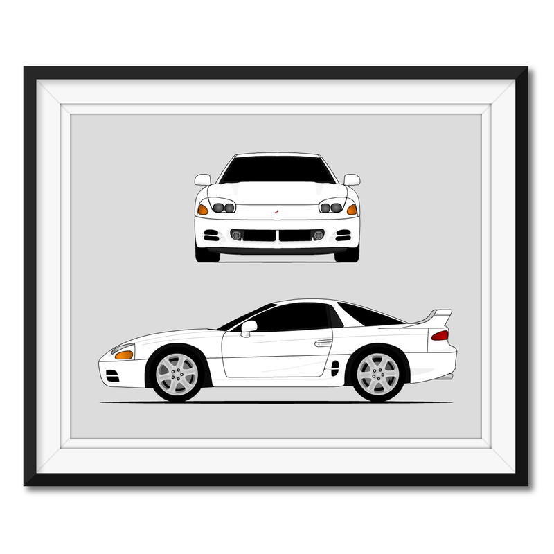 Mitsubishi 3000GT (GTO) (1994-1997) (Front and Side) Poster