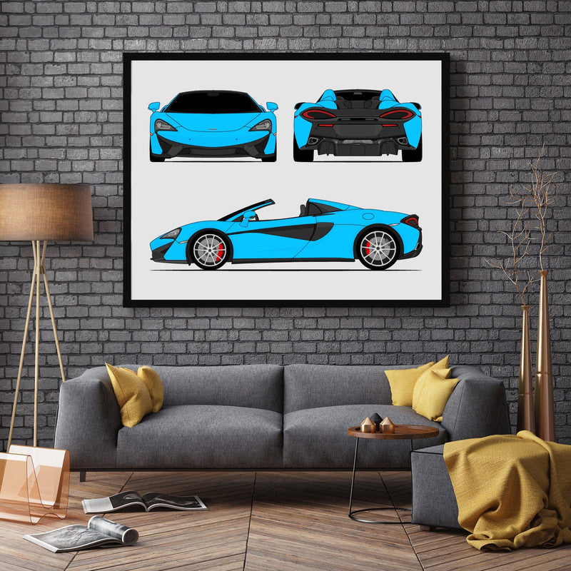 Mclaren 570S Spider (2017-2021) (Front, Side, Rear) Poster