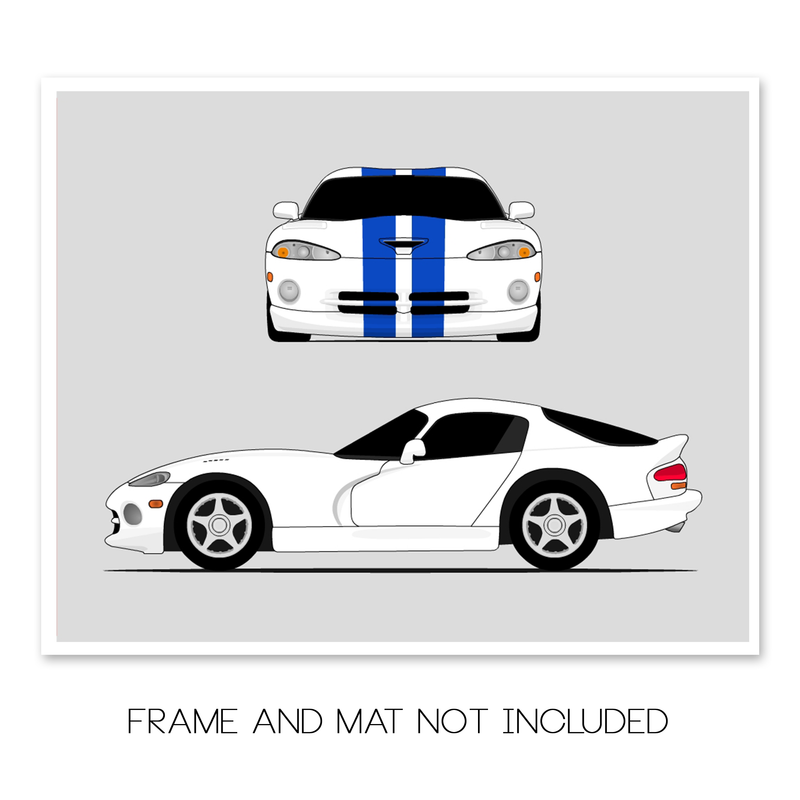 Dodge Viper SR II (1996-2002) (Front and Side) 2nd Generation Poster