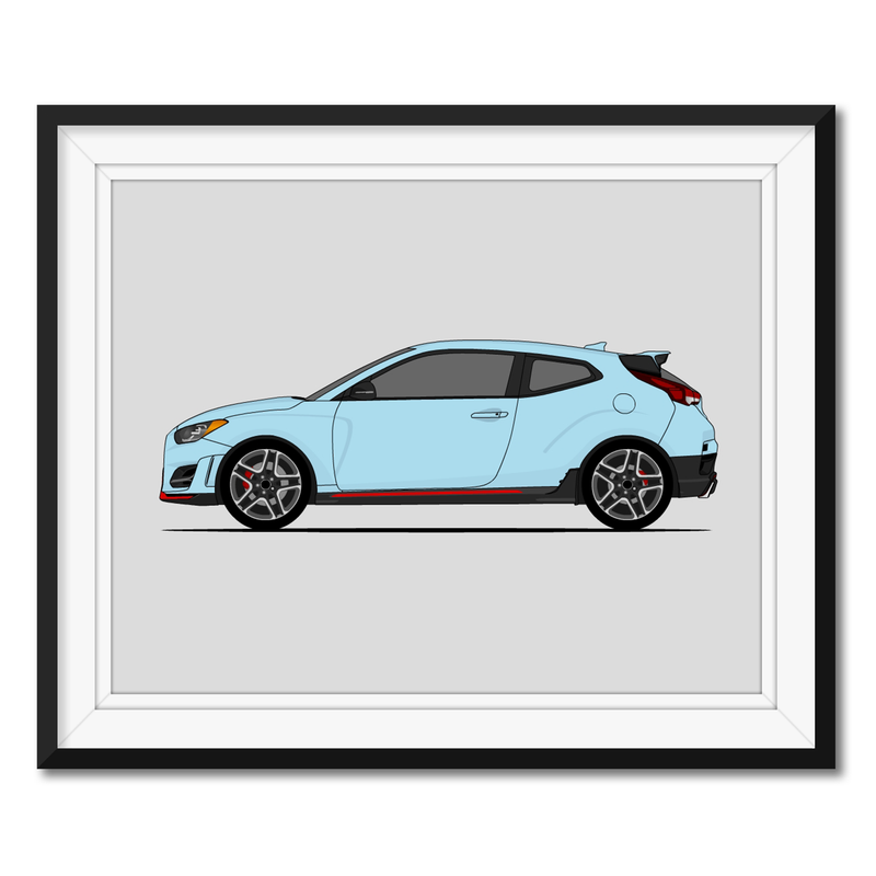 Hyundai Veloster N (2019-Present) (Side Profile) Poster