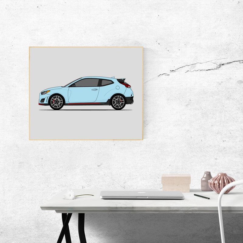 Hyundai Veloster N (2019-Present) (Side Profile) Poster