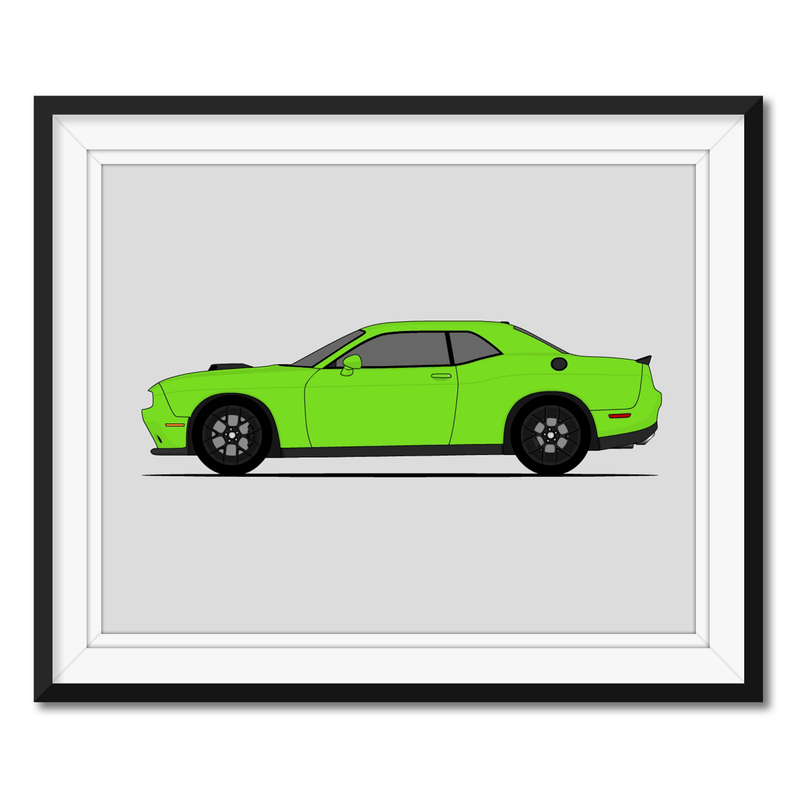 Dodge Challenger R/T Shaker Hood Scoop (2015-2017) Gen 3 (Side Profile) Poster