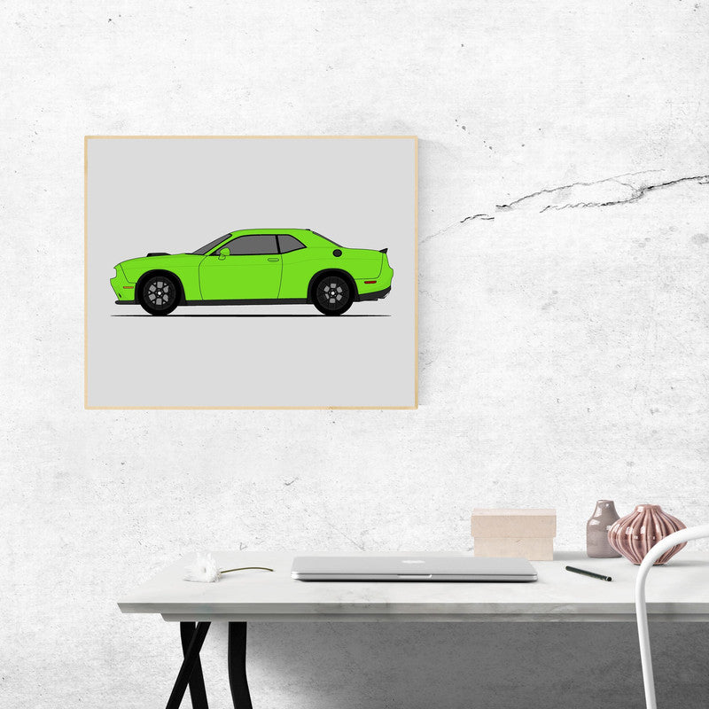 Dodge Challenger R/T Shaker Hood Scoop (2015-2017) Gen 3 (Side Profile) Poster