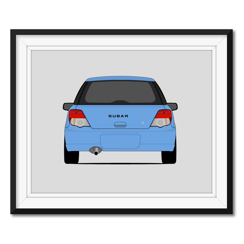 Subaru Impreza Wagon G2 (2000-2002) Bugeye (Rear) Poster
