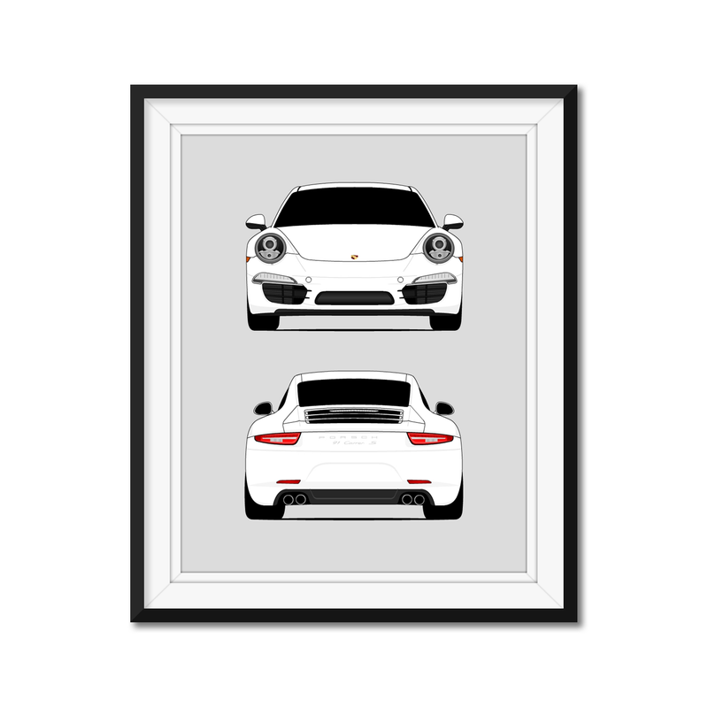 Porsche 911 Carrera (2012-2016) 991.1 (Front and Rear) Poster