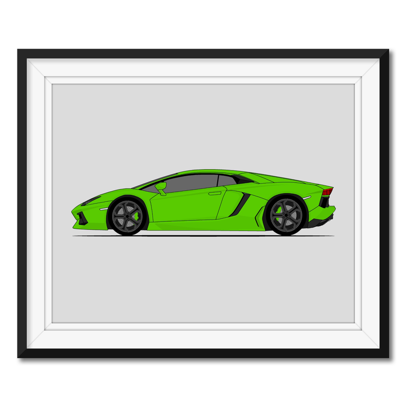 Lamborghini Aventador (2011-2016) (Side Profile) Poster