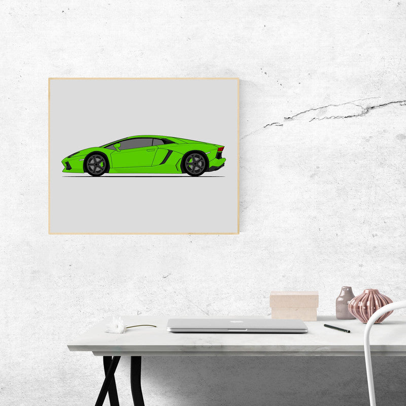 Lamborghini Aventador (2011-2016) (Side Profile) Poster