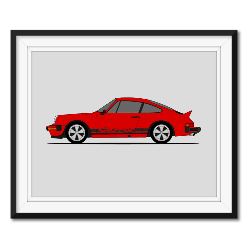 Porsche 911 Carrera (1974-1978) 930 (Side Profile) Poster