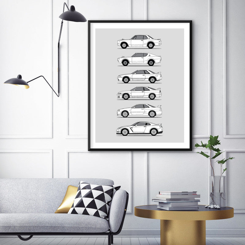 Nissan Skyline GT-R Generations (Side Profile)