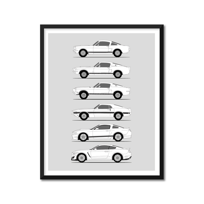 Shelby GT350 Generations (Ford) (Side Profile)