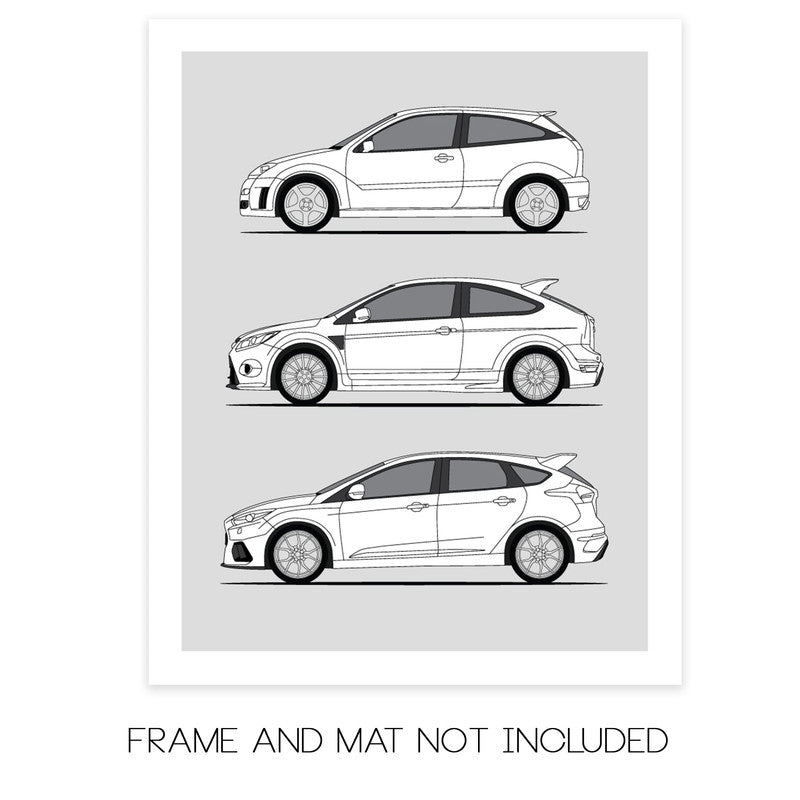 Ford Focus RS Generations (Side Profile)