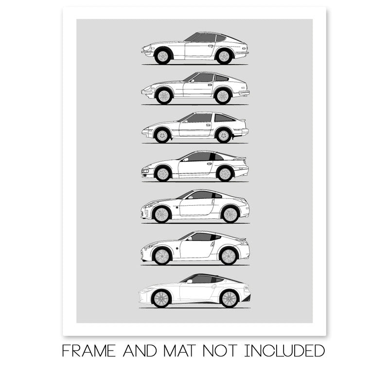 Nissan Z Car Generations (Side Profile)