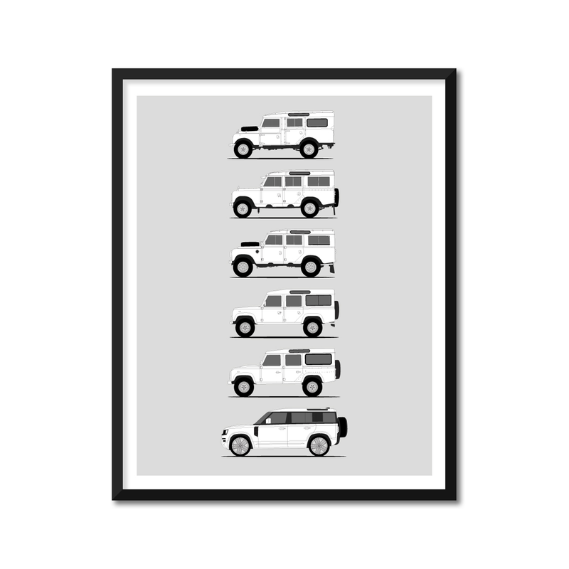 Land Rover Defender 110 (4 Door) Generations (Side Profile)