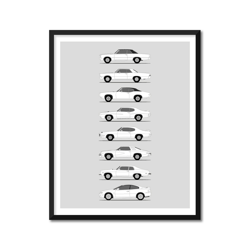 Pontiac GTO Generations (Side Profile)