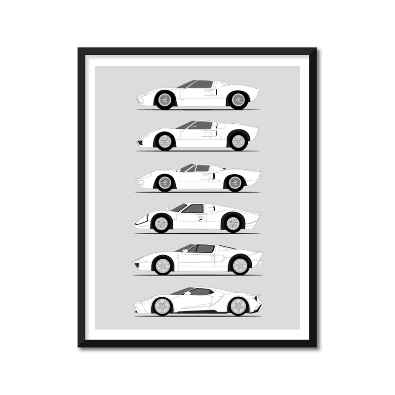 Ford GT GT40 Generations (Side Profile)