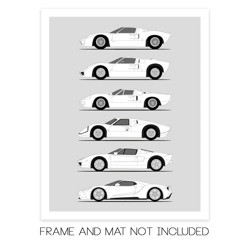 Ford GT GT40 Generations (Side Profile)