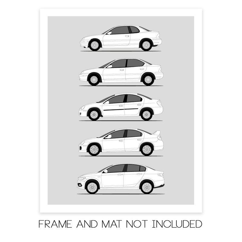 Dodge Neon SRT-4 Generations (Side Profile)