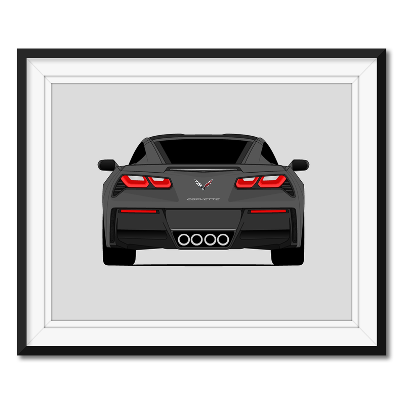 Chevy Corvette Z51 Stingray C7 (2014-2019) (Rear) Poster