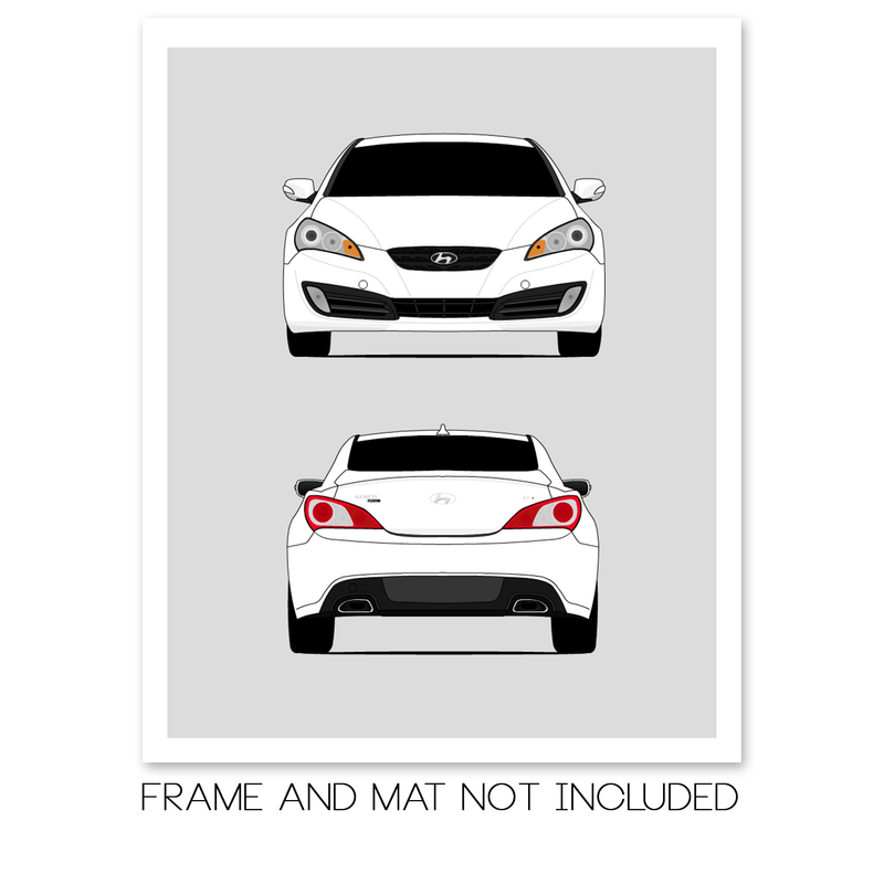 Hyundai Genesis Coupe (2009-2012) (Front and Rear) Poster
