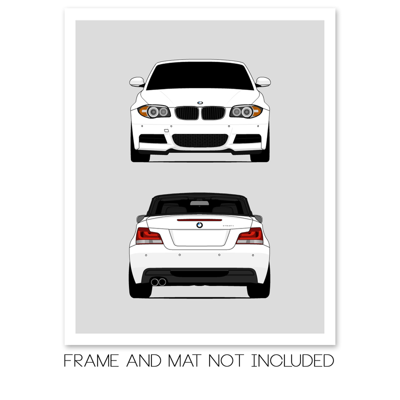 BMW 1 Series 135i Convertible E88 (2007-2013) (Front and Rear) Poster